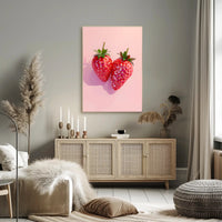Strawberries in Geometric Design Abstract or Artistic Poster PosterGoat