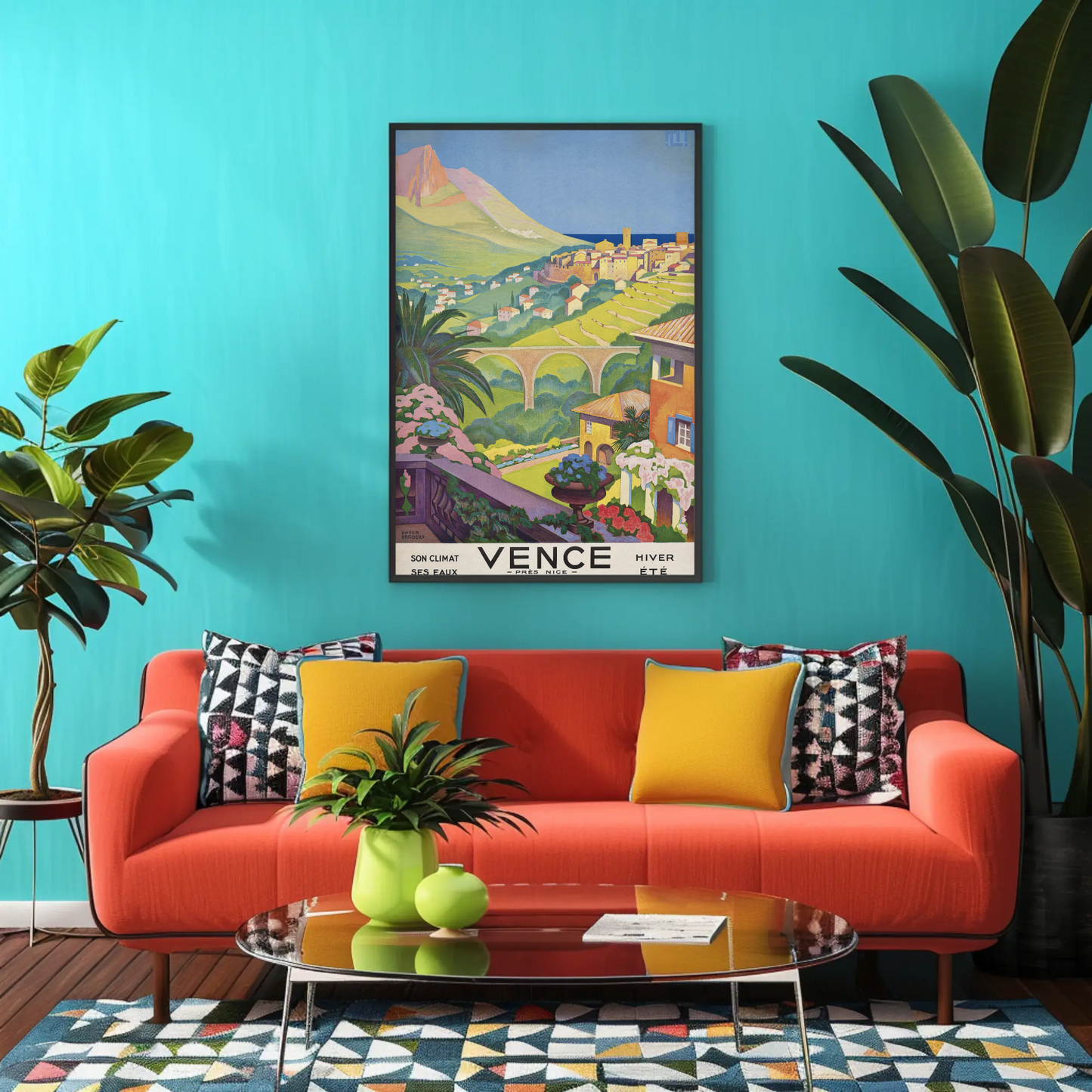 Vence - Scenic French Riviera Vintage Travel Poster