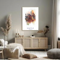 Seattle Skyline Art Poster PosterGoat
