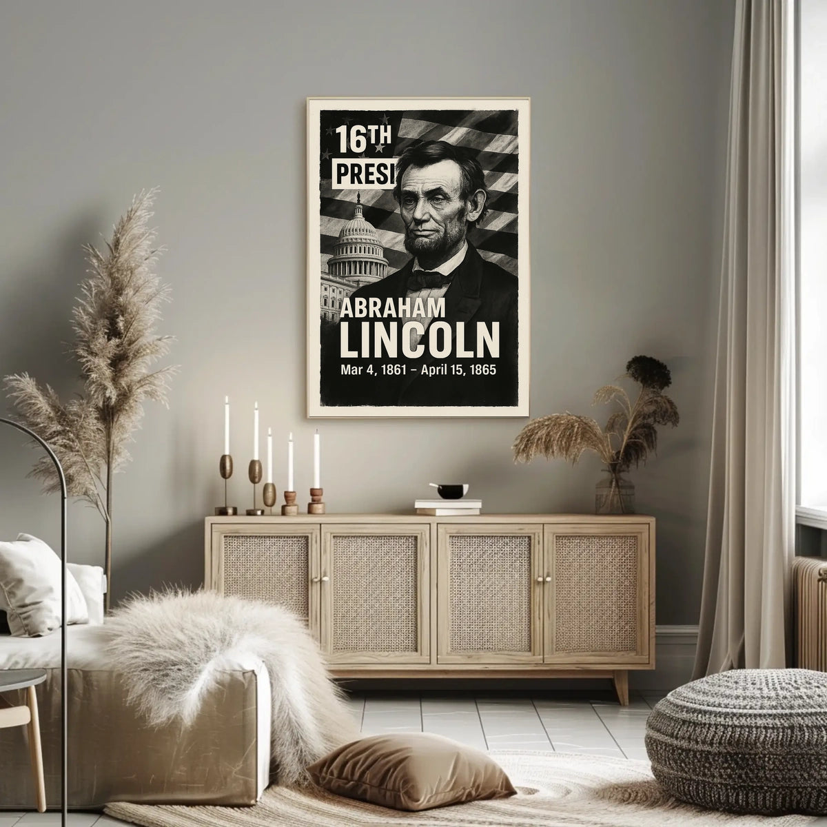 Abraham Lincoln 16th President of the United States Digital Montaje Poster
