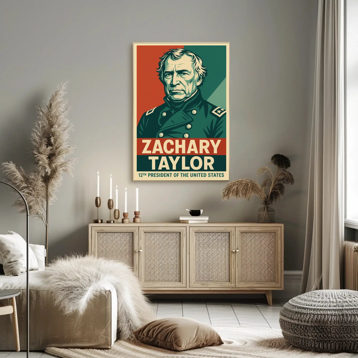 Zachary Taylor Twelfth President Vintage Heritage Portrait Wall Art Decor Museum Quality Poster