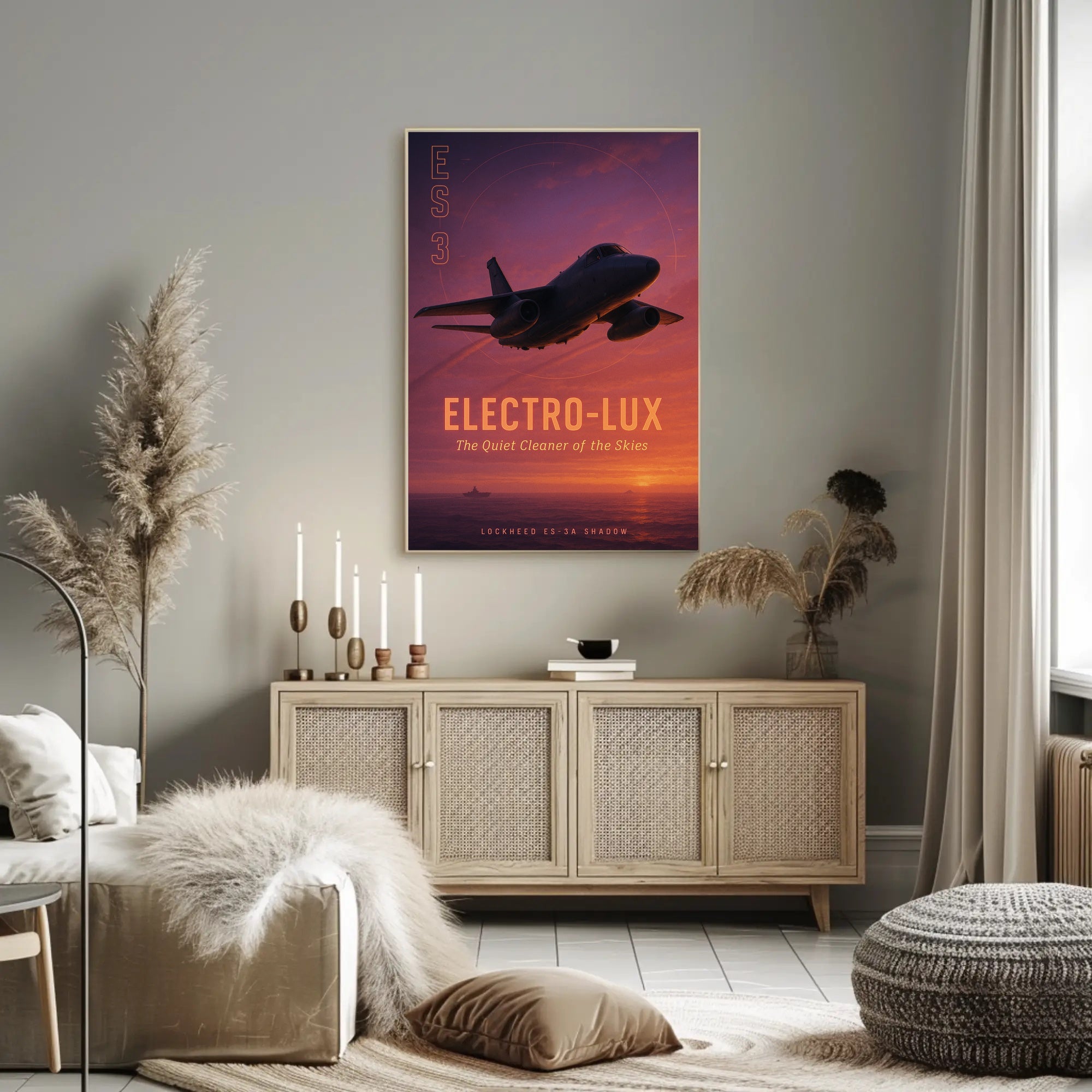 Lockheed ES-3A Shadow in Flight Aviation Poster