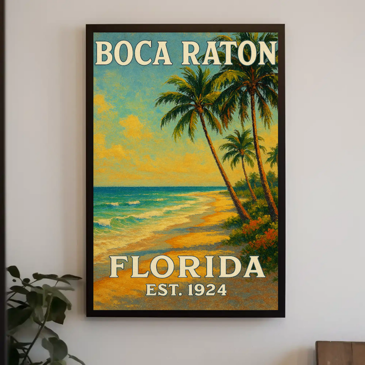 Boca Raton Florida Tropical Beach Palms Poster