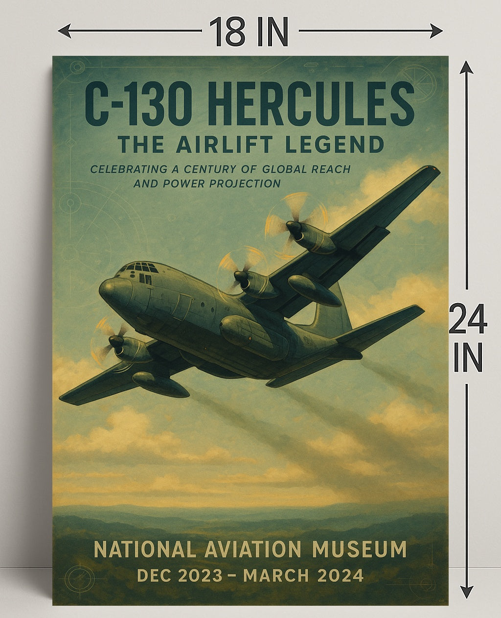C-130 Hercules Airlift Legend Poster PosterGoat