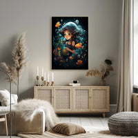 Oceans Whimsy Underwater Adventure Colorful Corals Fantasy Digital Painting Dreamer Poster