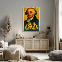 Patriotic Pop Art Historical Figure Bold Portrait American Revolution Tribute Poster