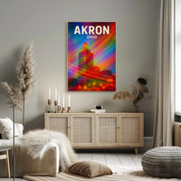 Akron, Ohio Vibrant Cityscape Poster