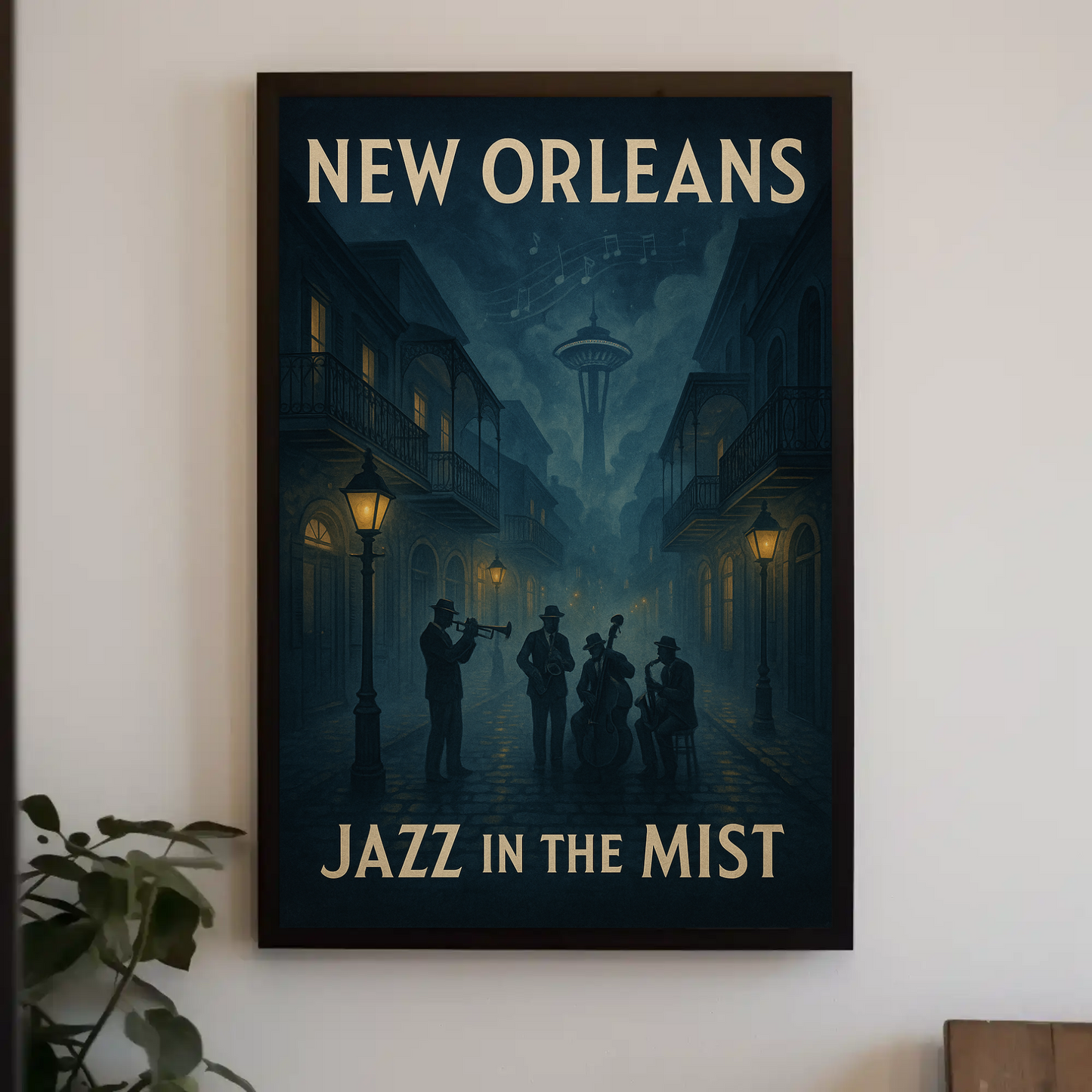 New Orleans Jazz Mist Travel Poster