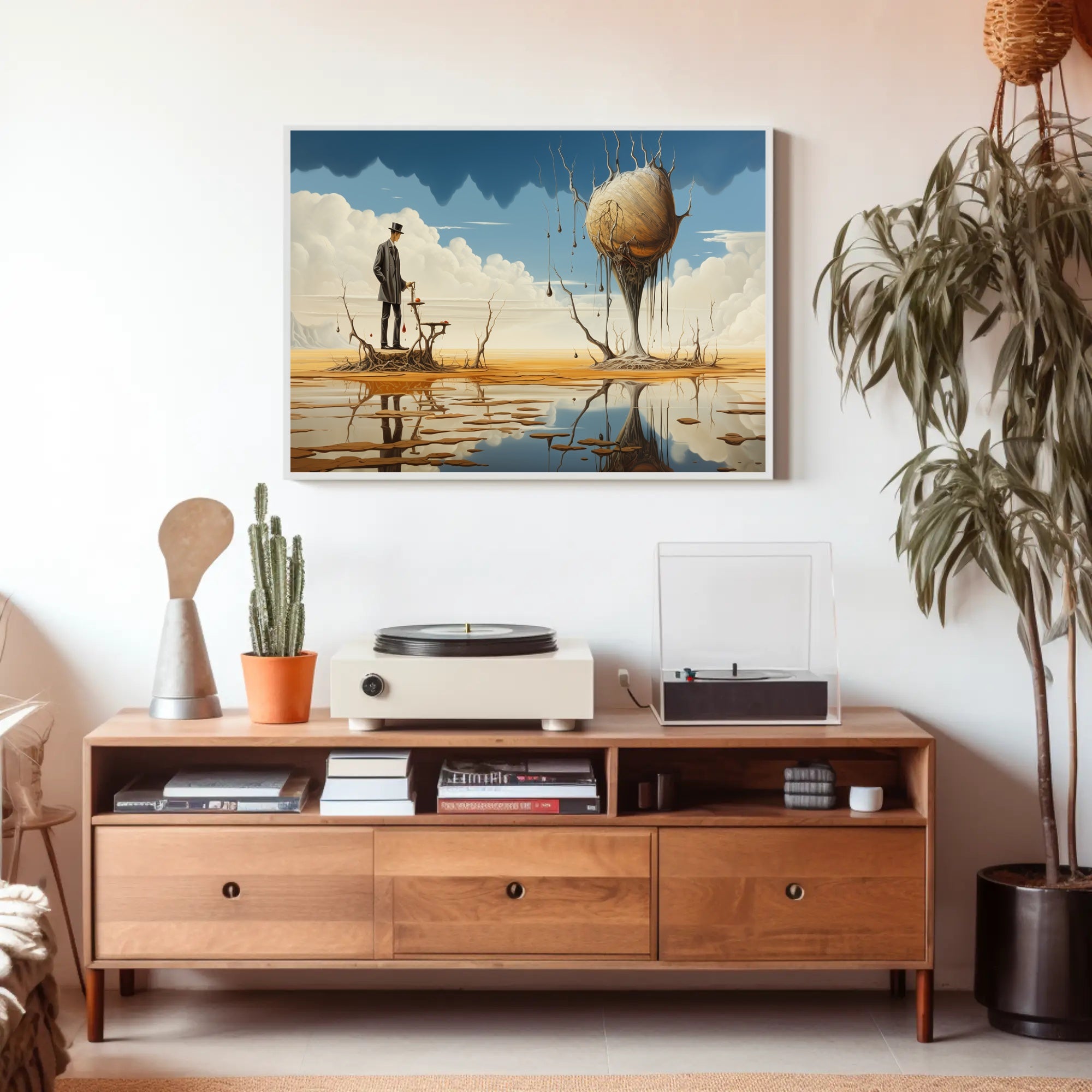 Surreal Dreamscape with Mysterious Island Artistic Poster