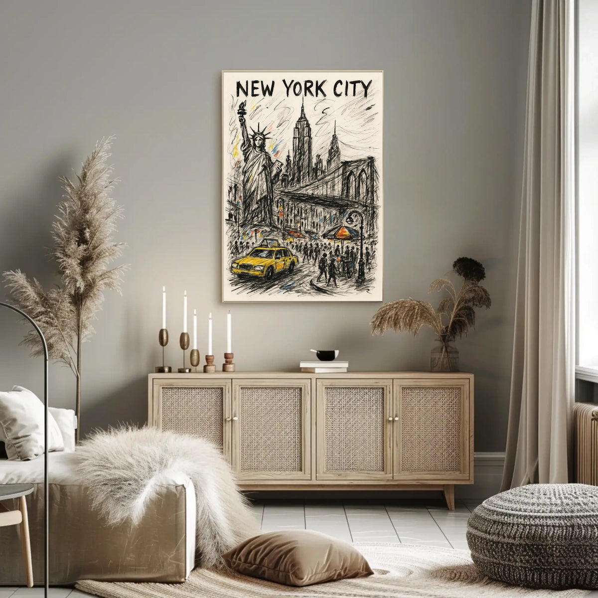 Vibrant New York City Poster For Urban Home Decor Fans