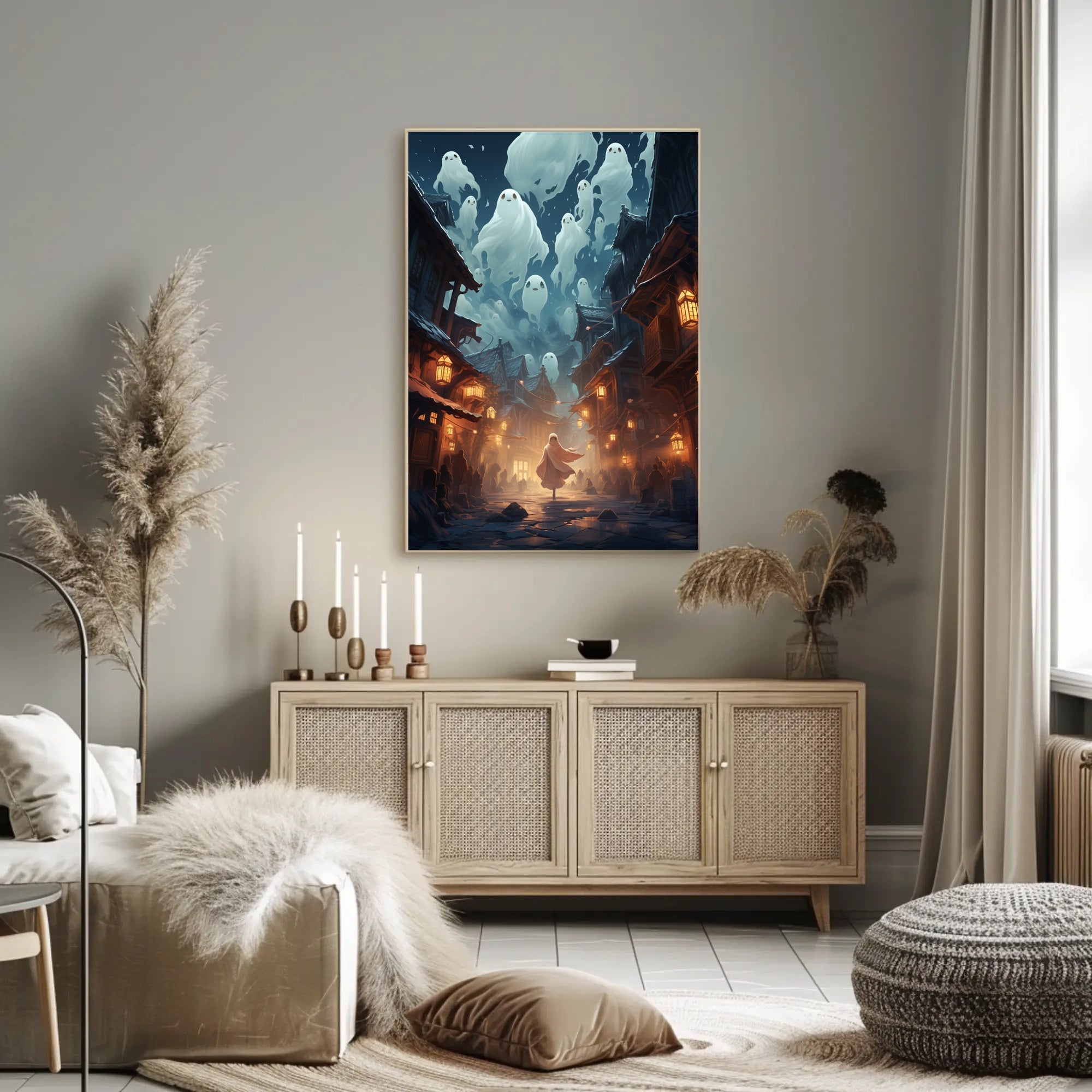 Ghostly Night In The Village Poster