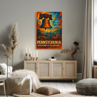 Pennsylvania Keystone of the Nation Poster Patriotic Decor