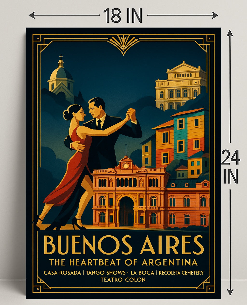 Buenos Aires Vintage Travel Poster Wall Art PosterGoat