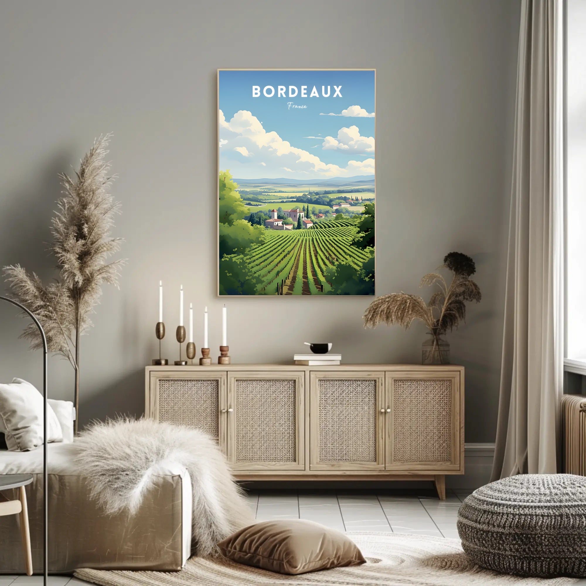 Scenic Bordeaux Vineyards Poster