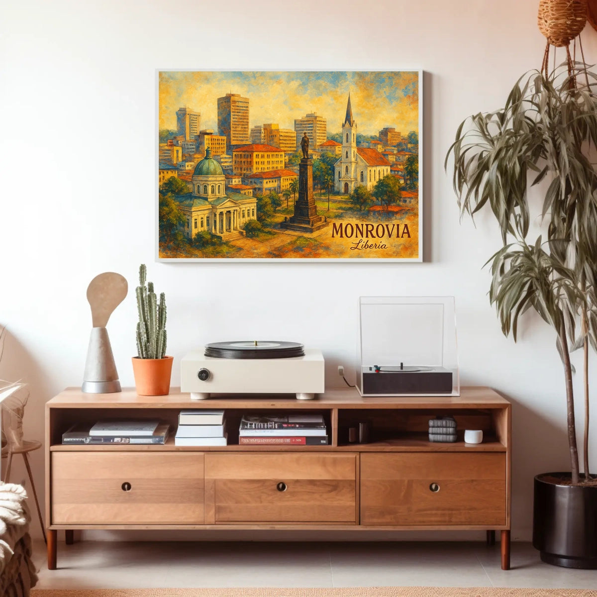 Monrovia Cityscape Realism Poster