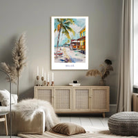 Belize Coastal Serenity Watercolor Travel Poster PosterGoat