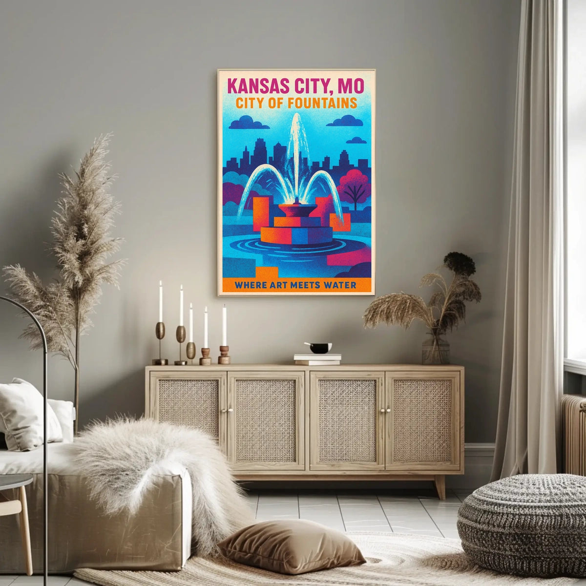 Kansas City City of Fountains Poster