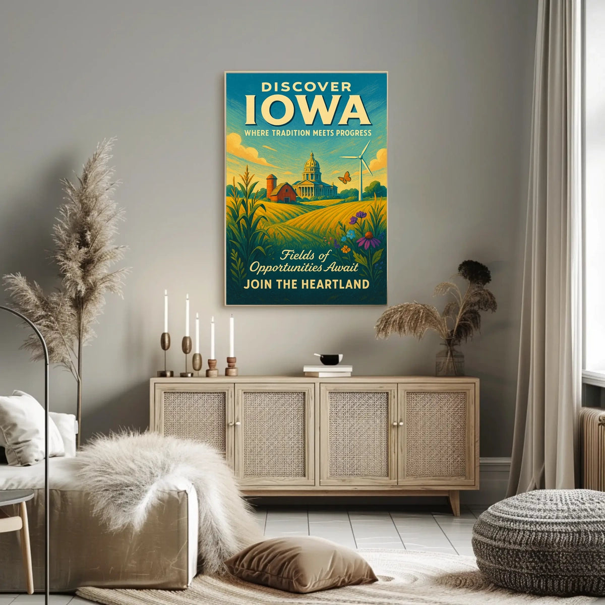 Discover Iowa Where Tradition Meets Progress Poster