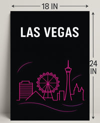 Las Vegas Neon Skyline Poster PosterGoat