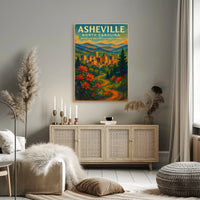 Asheville Nature and Culture Flourish Poster Home Decor