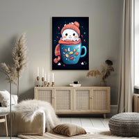 Festive Snowy Cheer in a Mug Art Poster