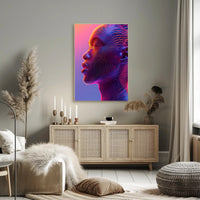 Futuristic Neon Human Profile Abstract or Artistic Poster PosterGoat