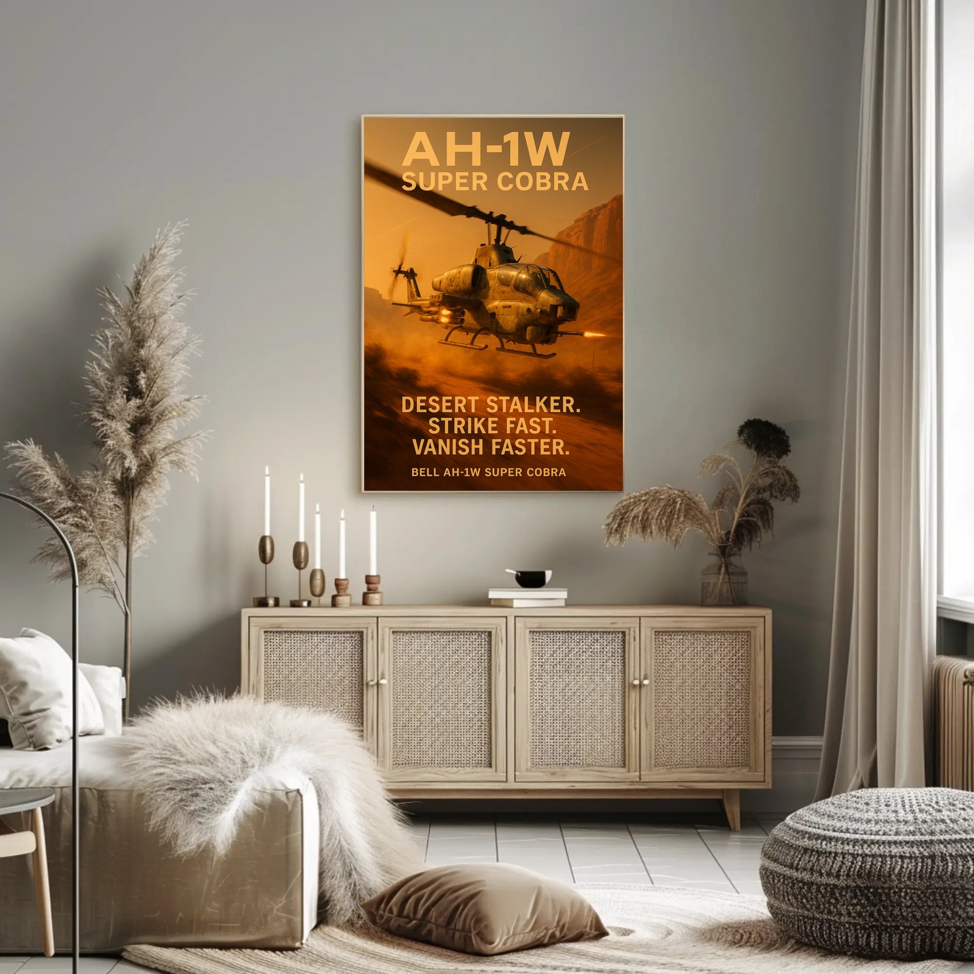 Bell AH-1W Super Cobra in Arid Desert Military Recruitment Poster