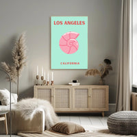 Stylized Los Angeles Skyline Travel Poster PosterGoat