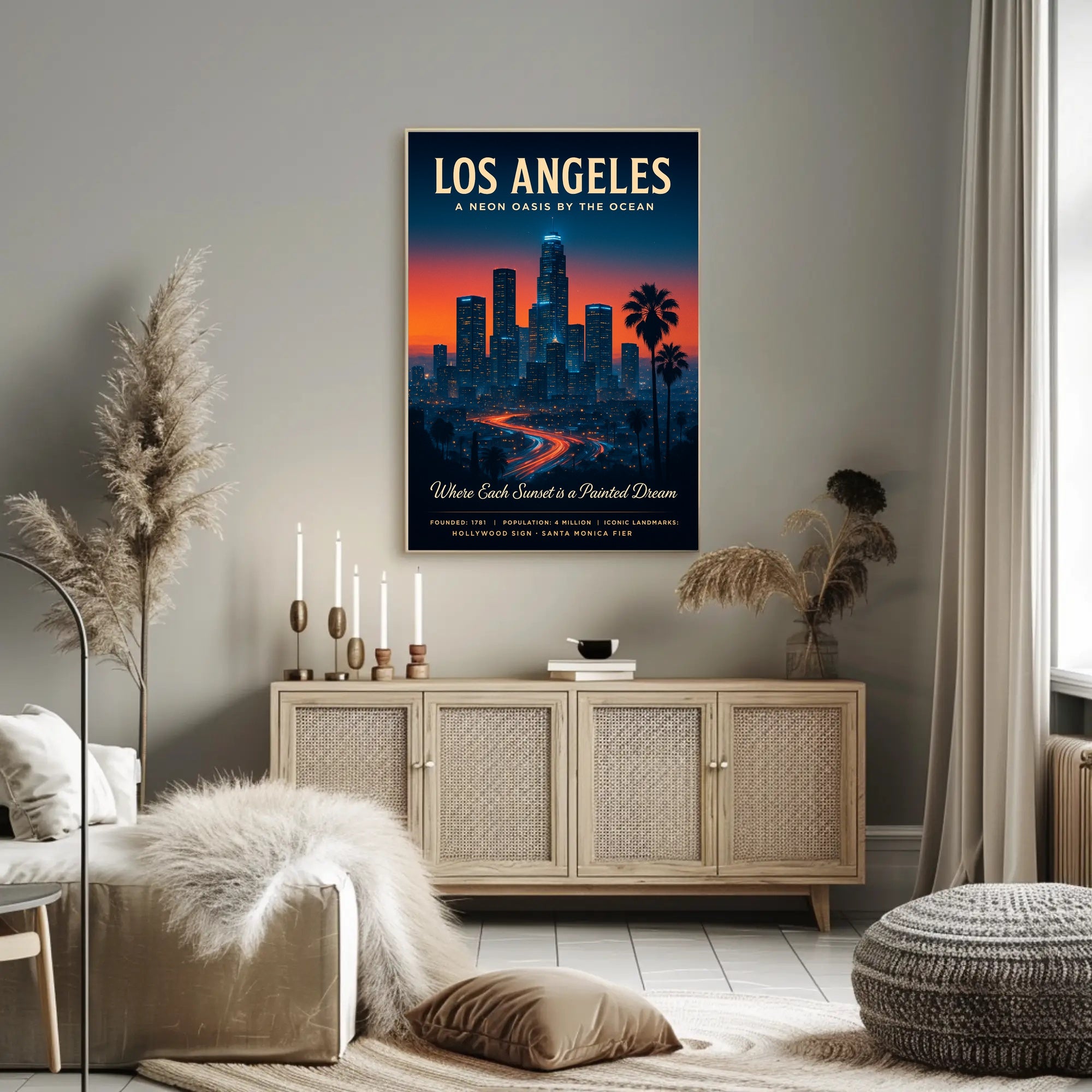 Los Angeles A Neon Oasis Poster PosterGoat