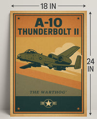 A-10 Thunderbolt II Vintage Military Aircraft Poster