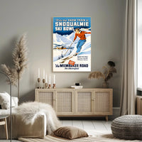 Vintage Snoqualmie Ski Bowl Adventure Travel Poster PosterGoat