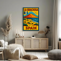 La Graciosa Vintage Travel Adventure Scenic Coastal Landscape Poster PosterGoat