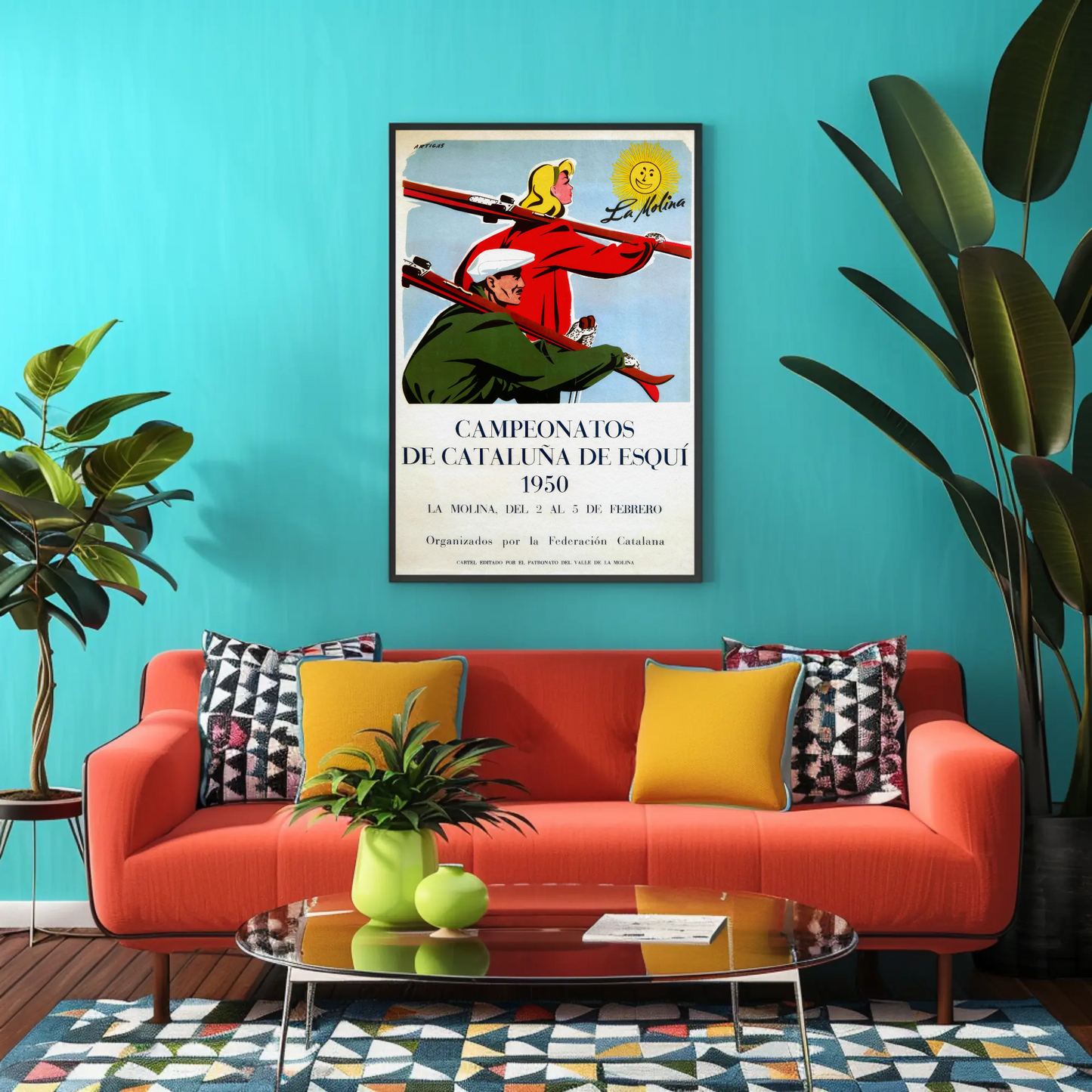 Ski Championship Cataluña Vintage Poster