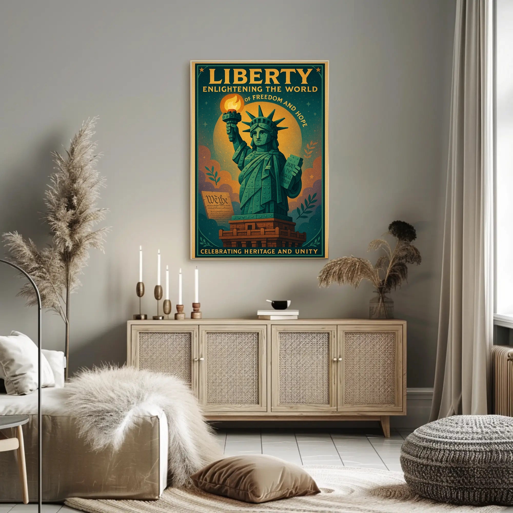 Statue of Liberty Vintage Inspirational Cultural or Heritage Poster