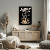 Cheeky Black Cat On Golden Crown Animal Poster