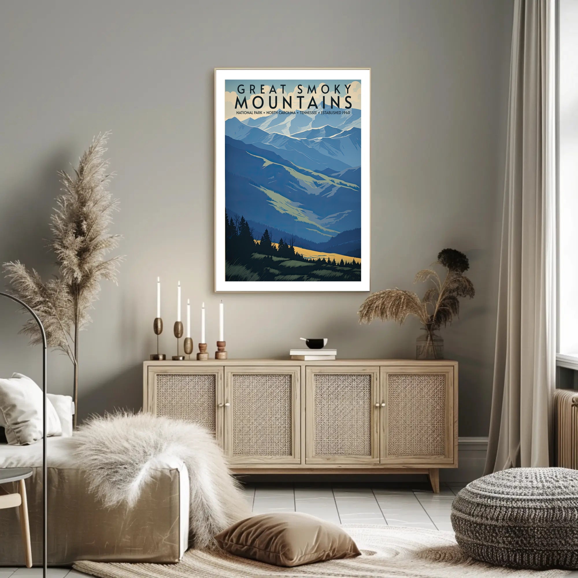 Great Smoky Mountains Scenic Poster Wall Art