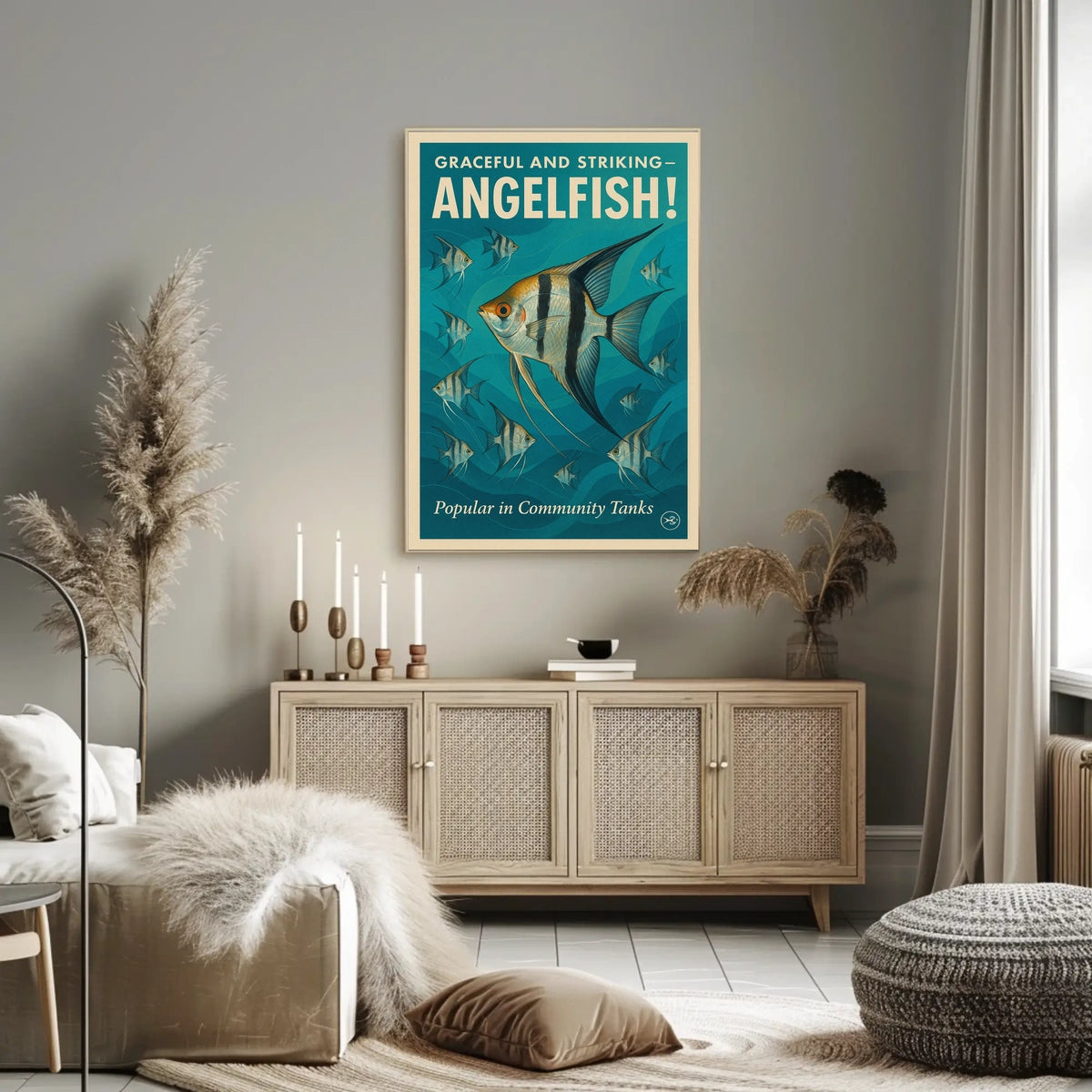 Graceful and Striking Angelfish Poster