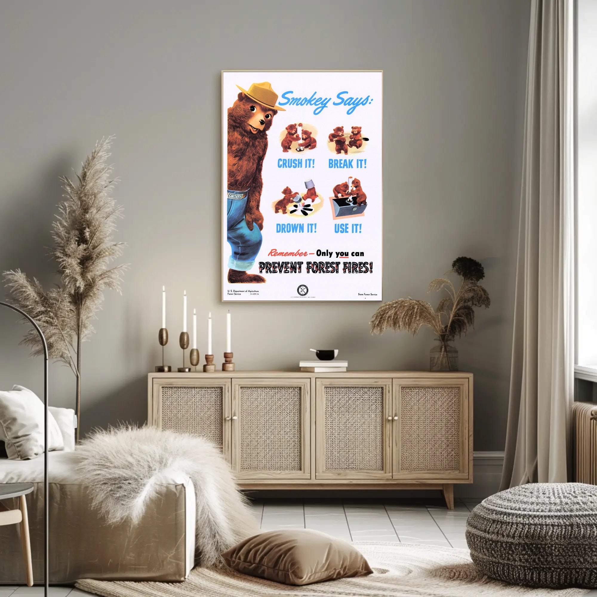 Smokey Bear's Fire Prevention Message Poster PosterGoat