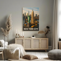 New York City Lego Art Poster Abstract Playful Wall Art