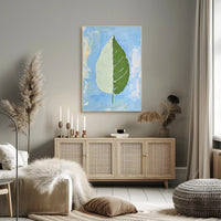 Dual Nature Leaf Modern Abstract Poster Print