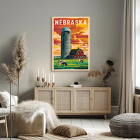 Nebraska Farm Landscape Poster