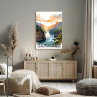 New River Gorge Watercolor Wall Art Poster