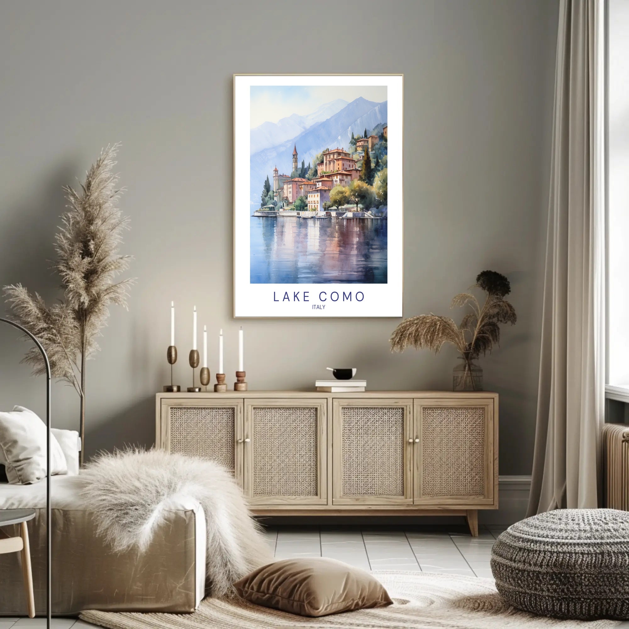 Lake Como Serene Escape Travel Poster PosterGoat