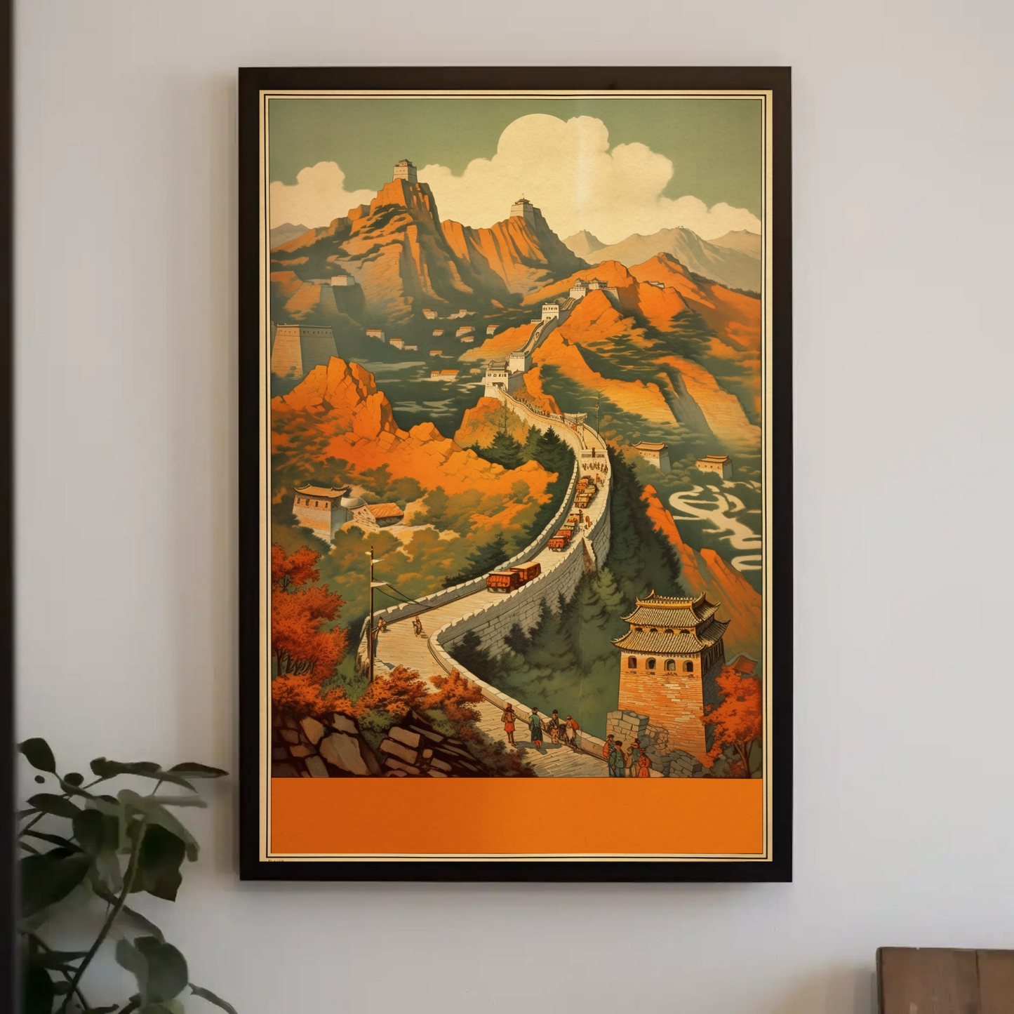 Great Wall Of China Historic Autumn Travel Poster
