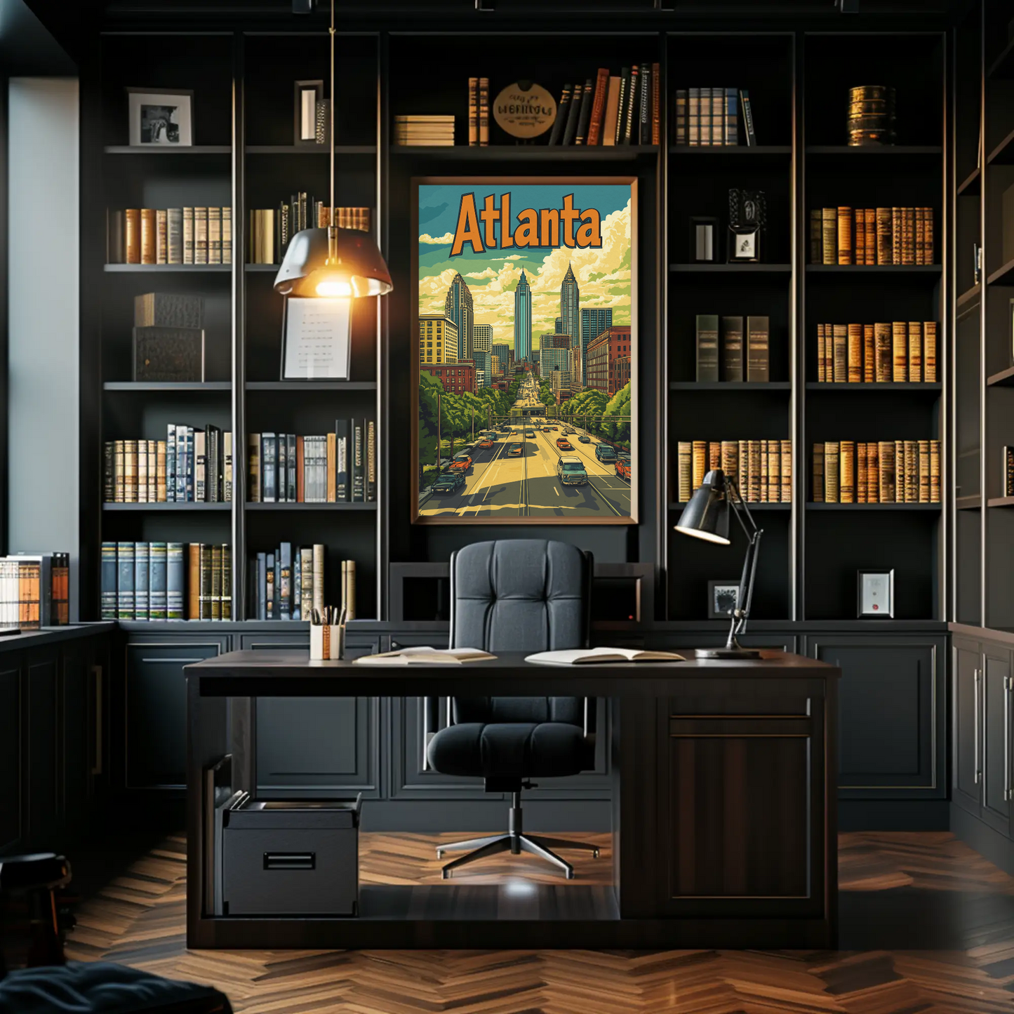 Atlanta Georgia Skyline Vintage Poster