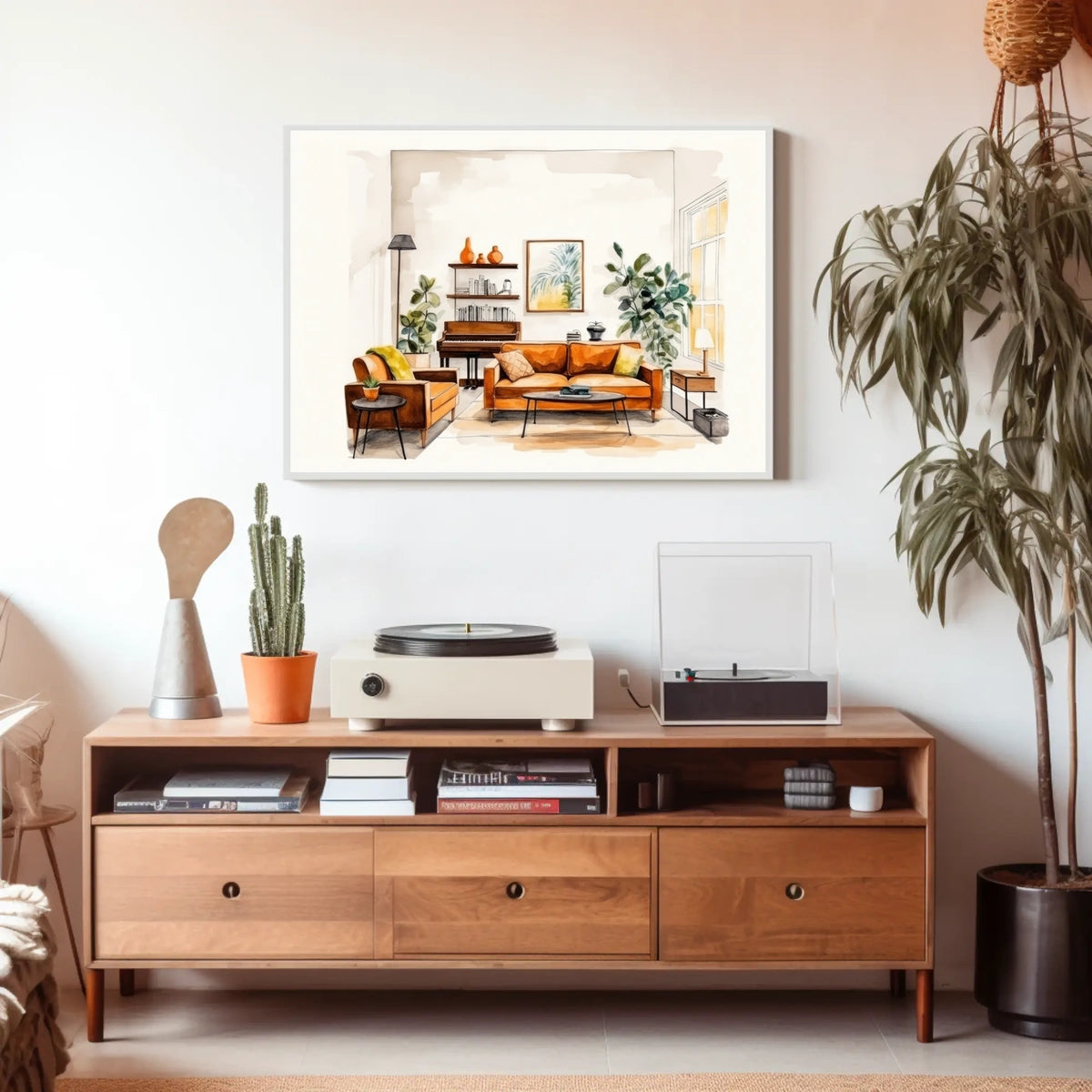 Cozy Living Room Illustration Poster