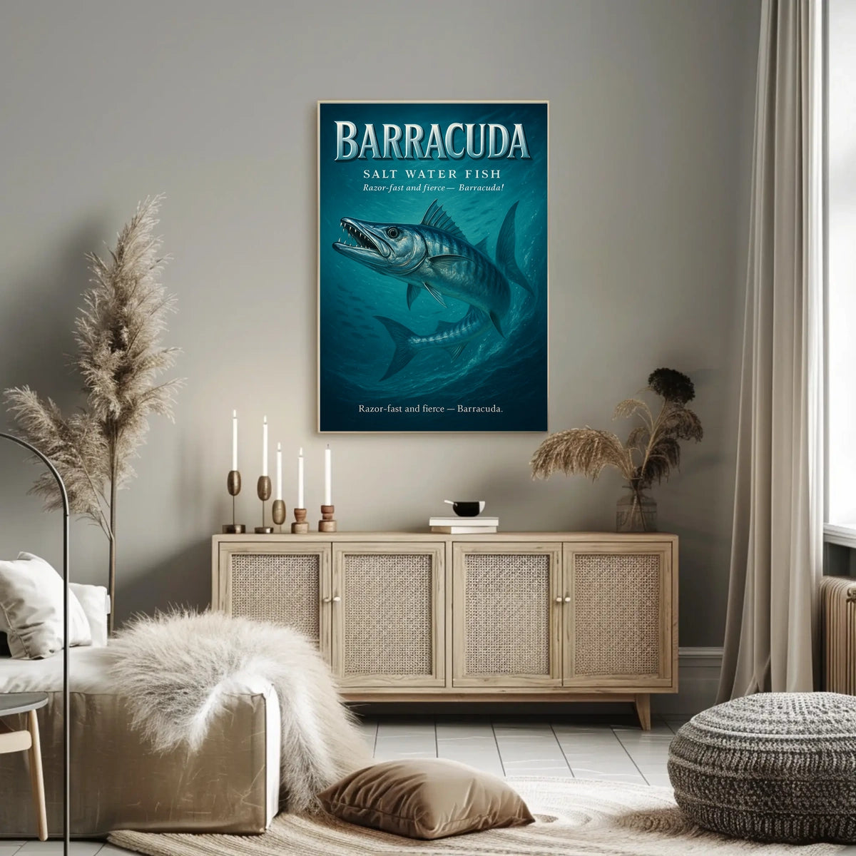 Barracuda Salt Water Fish Poster