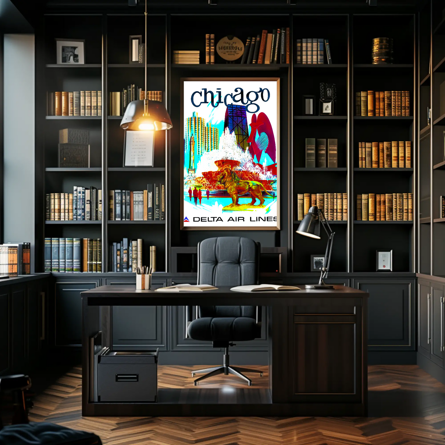 Chicago Vintage Travel Air Lines Poster