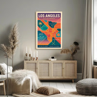 Los Angeles Retro Glamour Travel Poster PosterGoat