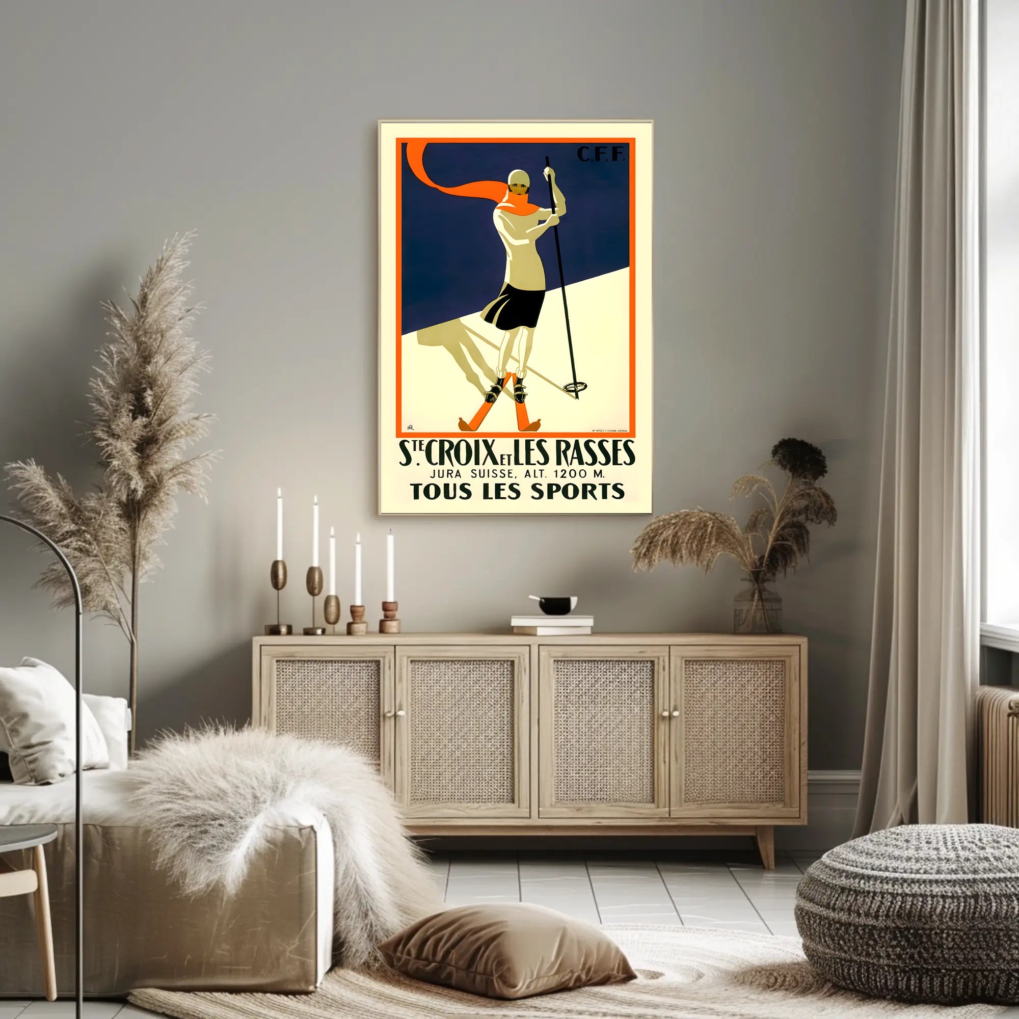 Winter Sports in Sainte-Croix and Les Rasses Poster PosterGoat